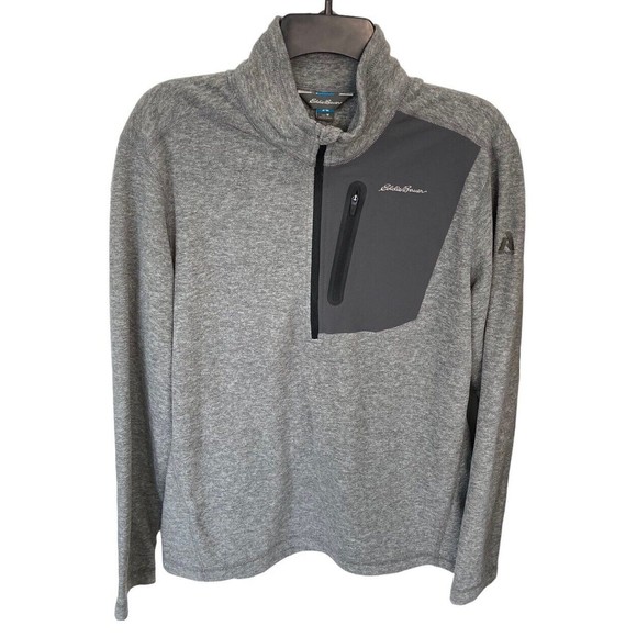 Eddie Bauer First Ascent Men’s Quarter Zip Fleece Pullover‎ Gray Size Medium - Picture 1 of 4